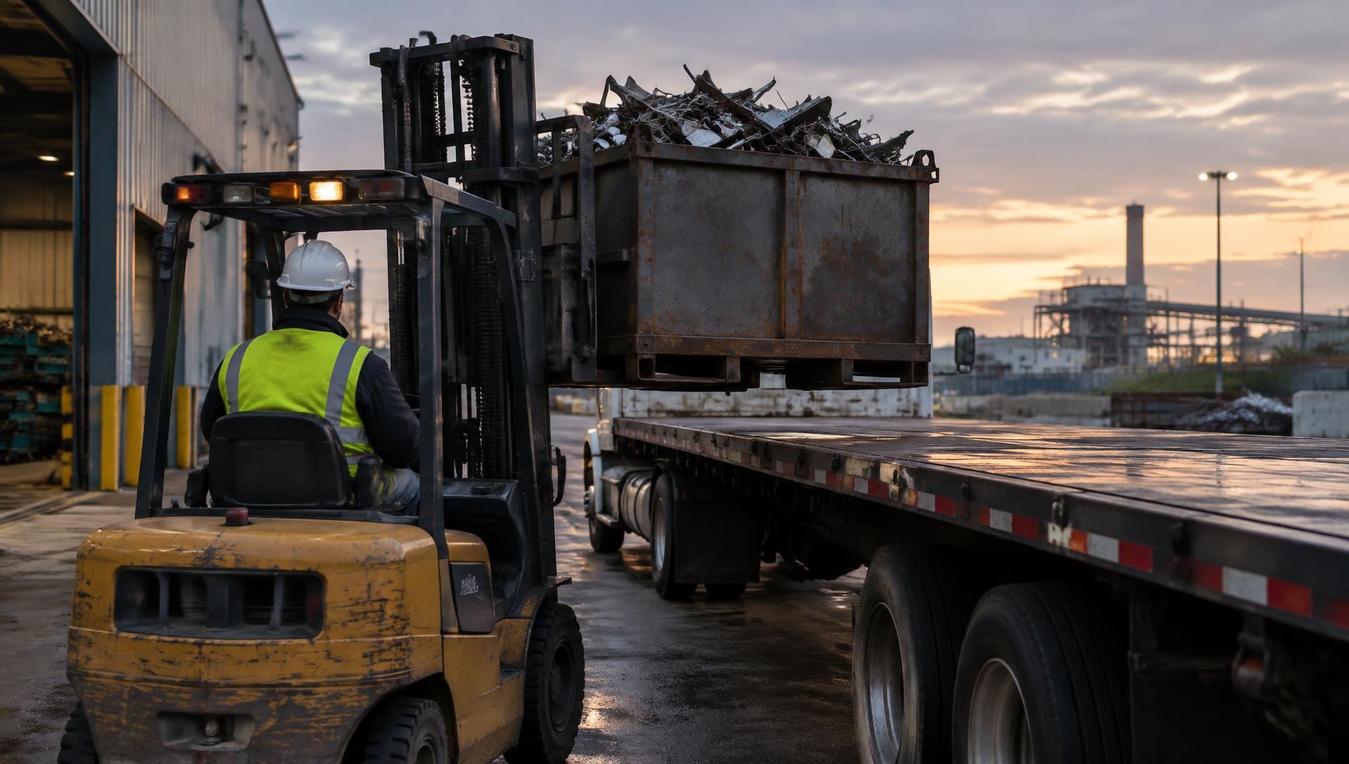Segregated material being loaded for an industrial buyer (illustrative image)
